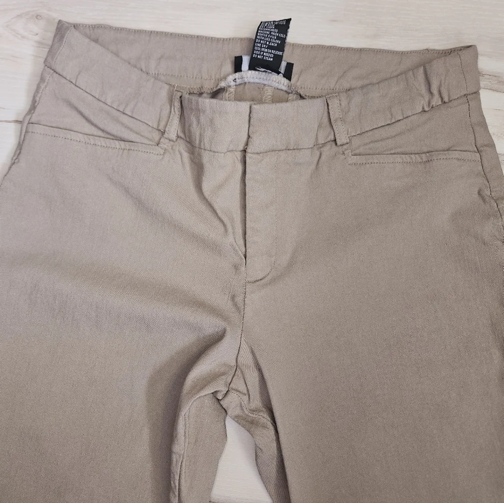 AB StudioTan Khaki Stretch Chino Dress Pants Size 10 Rayon Blend Career Trousers - Picture 7 of 9